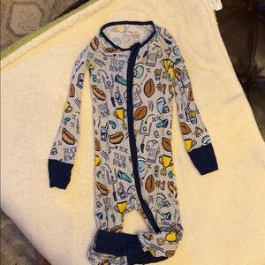 Little Sleepies Blue and Yellow Sports Onesie